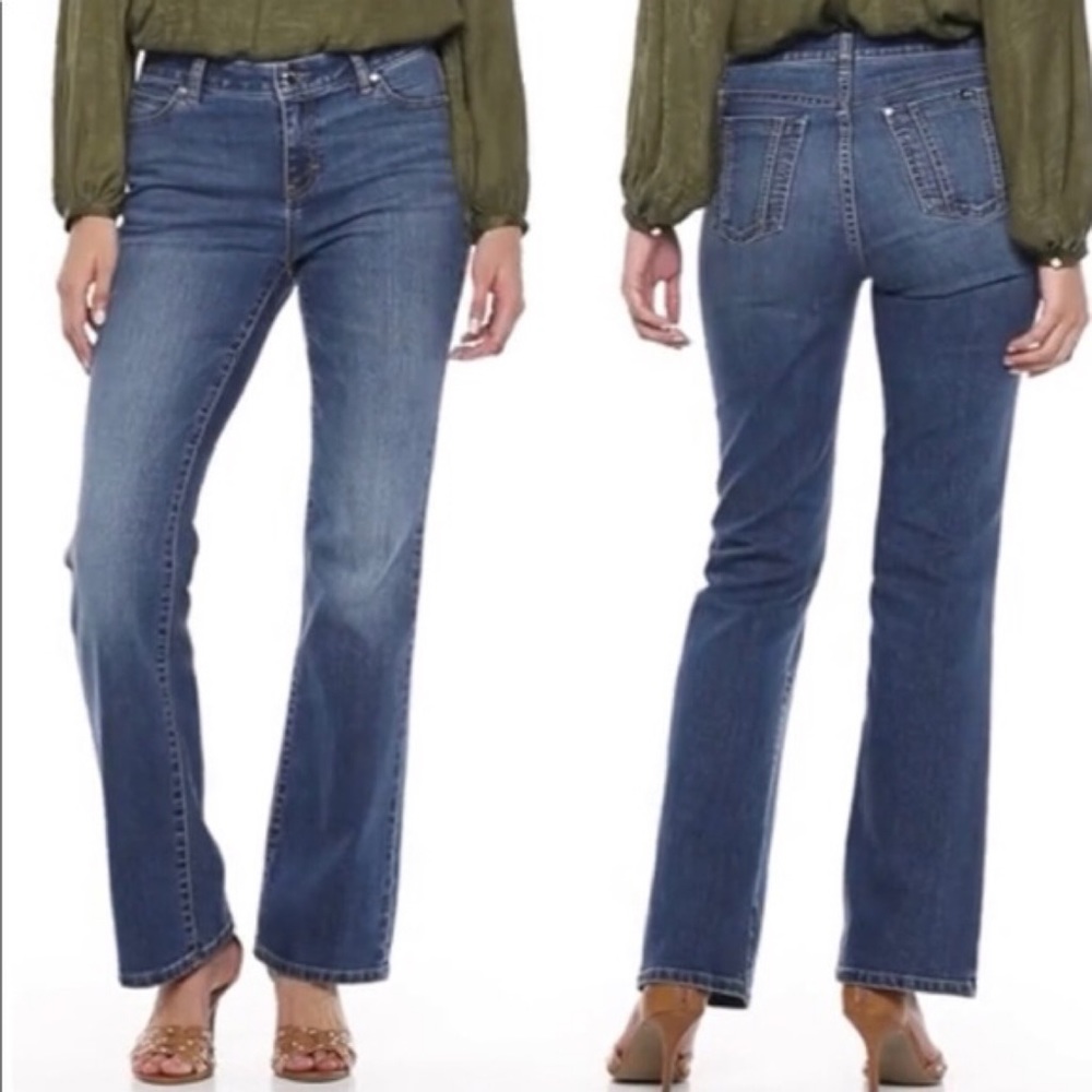 Jennifer Lopez Mid Rise Curvy Bootcut Jeans